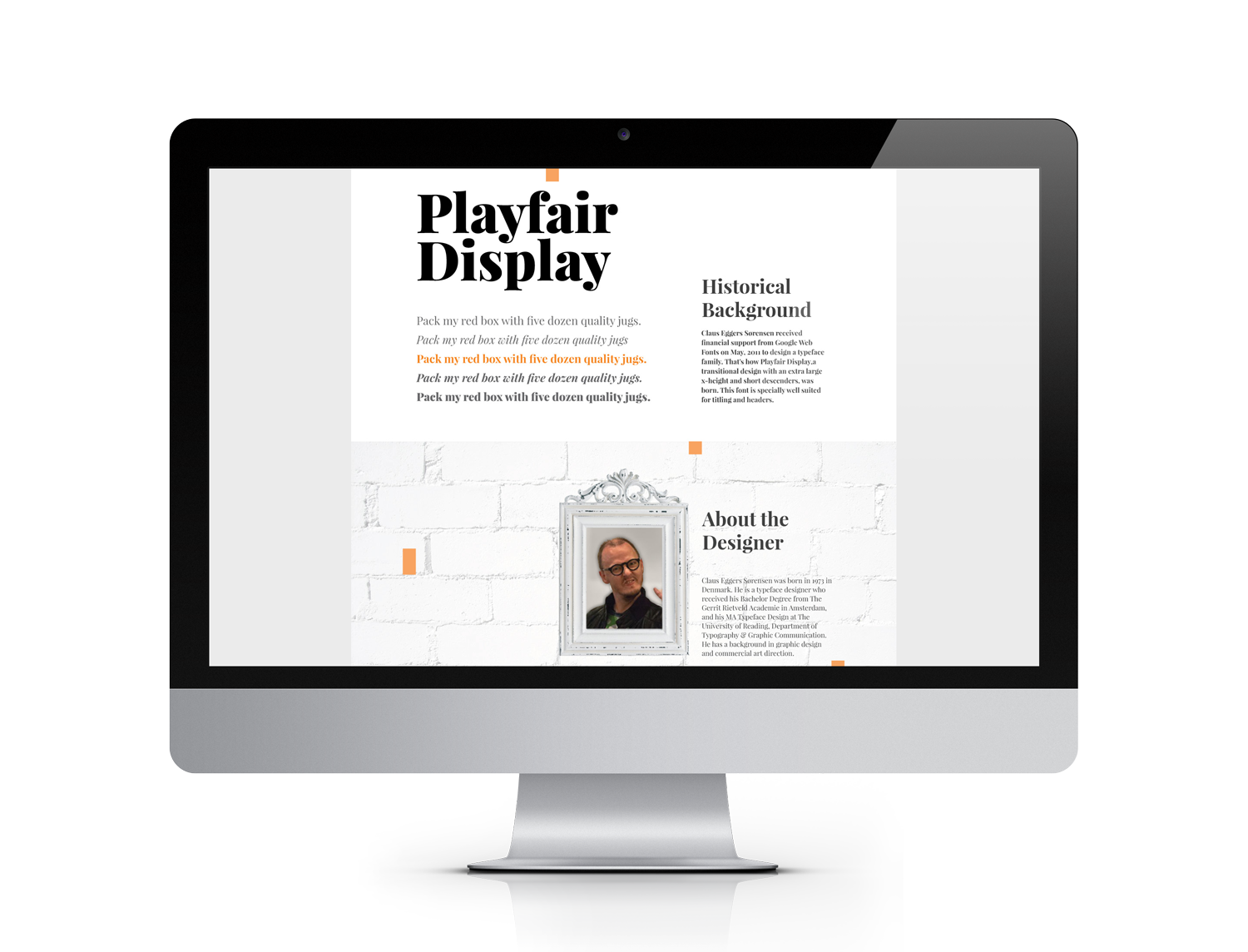 Playfair Display font webpage