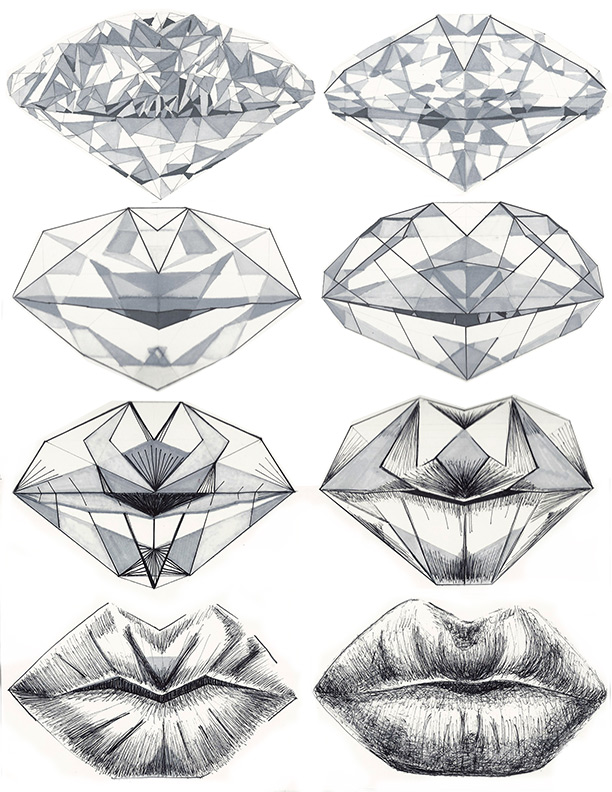 diamond lips abstraction