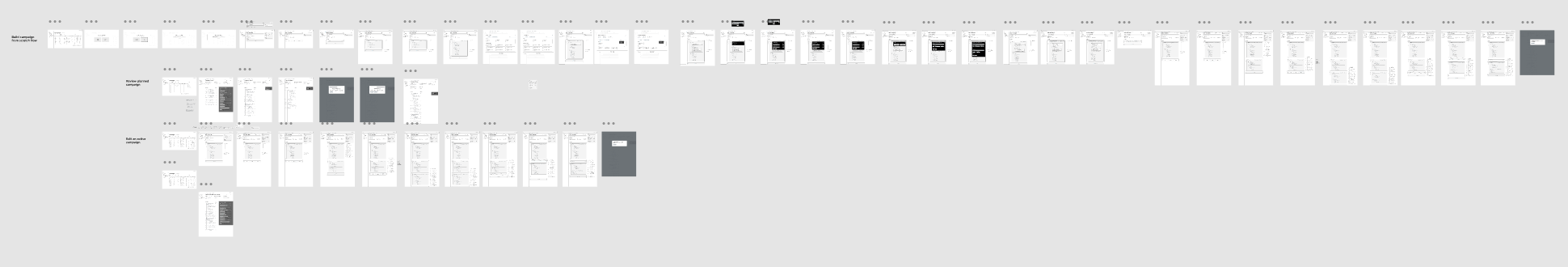 Early platform wireframes — detail