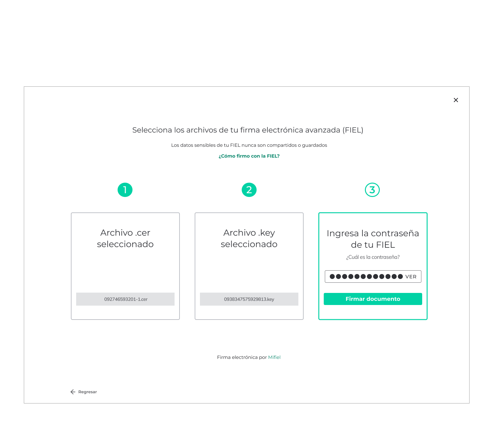 Bulk signature – signing interface