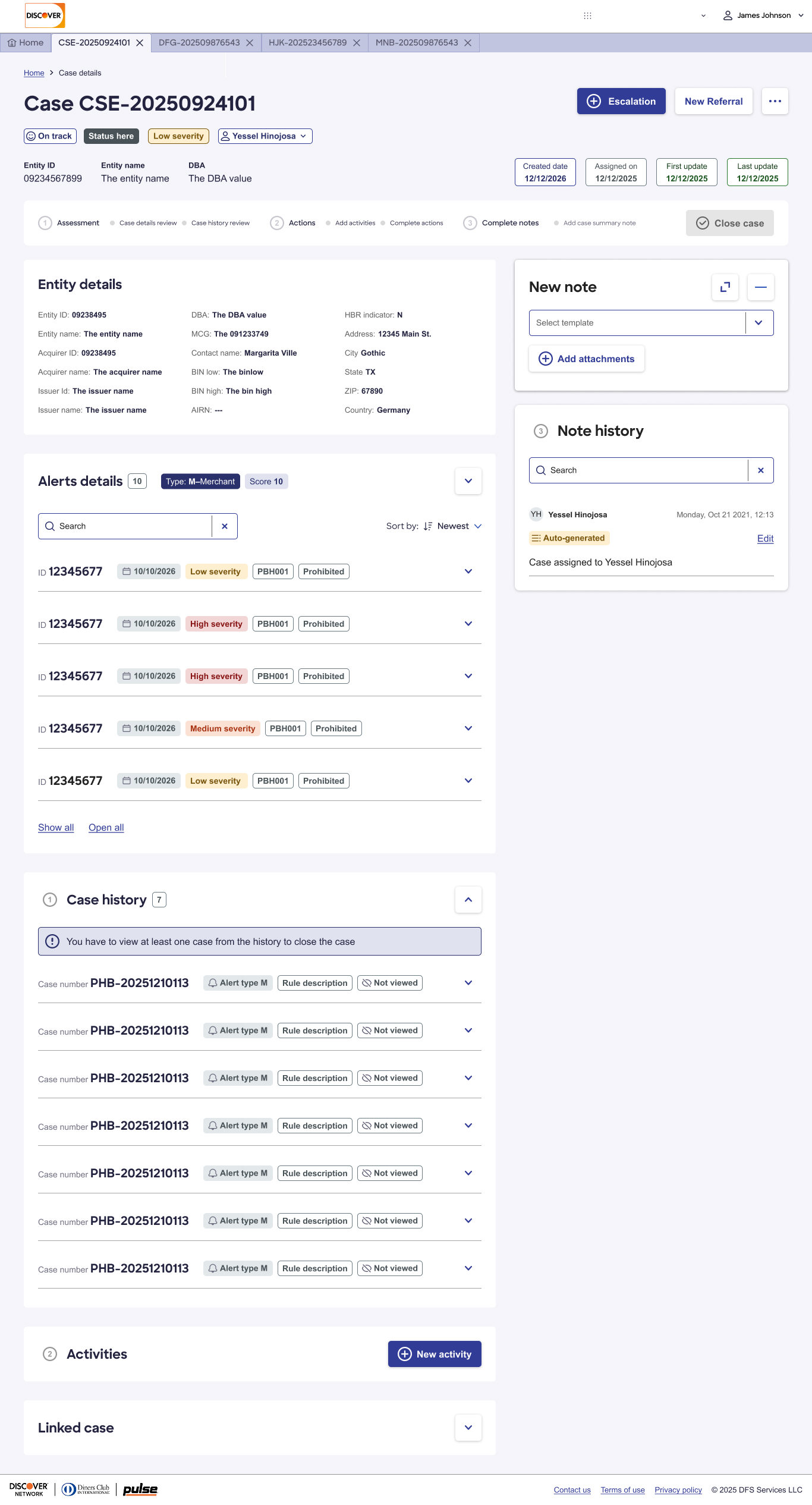 PRCMS case detail screen
